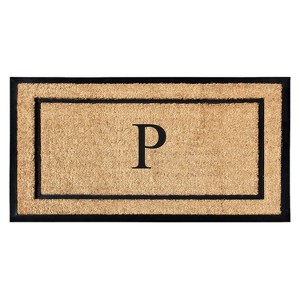 A1HC Natural Coir and Rubber Backing Monogrammed Door Mat, Anti-Shed Entry Doormat - 1 of 4