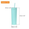 Unique Bargains Skinny Tumbler with Lids and Straws 16 OZ - 2 of 4