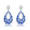 Guili Radiant Sterling Silver with Colored, Multi-Color, Red, or Blue Cubic Zirconia Pear Drop Earrings for a Glamorous, Elegant, or Timeless Look - 3 of 3
