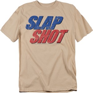 Slap Shot Blue & Red Logo Adult T-Shirt - 1 of 4