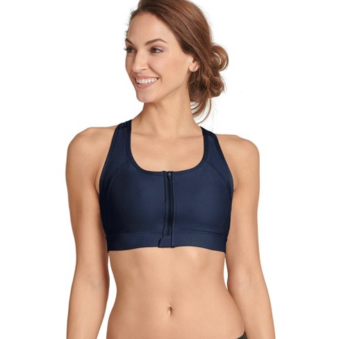 Jockey Women's High Impact Mesh Back Zip Front Sports Bra 