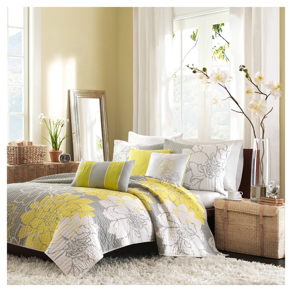 UPC 675716412715 product image for 6pc Full/Queen Victoria Reversible Quilted Coverlet Set Yellow - Madison Park | upcitemdb.com