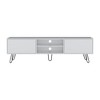 70.9" Manufactured Wood TV Stand with Hinged Drawers, Open Shelves, and Hairpin Legs for Living Room and Bedroom - 2 of 4