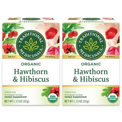 Traditional Medicinals Hawthorn with Hibiscus Organic Tea - 32ct