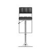 Set of 2 Adjustable Counter Height Square Tufted Barstool Black - CorLiving: Swivel, Faux Leather, Metal Frame - 3 of 4