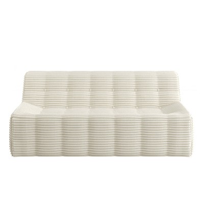 TiramisuBest Loveseats Sofa Bed with Pull-out Bed, Adjsutable Back and Two Arm Pocket,Grey