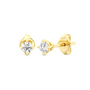 GILDED Lab-Grown Diamond Stud Earrings in 925 Sterling Silver Studs and 14KT Gold Plated Over Sterling Silver - 1 of 4