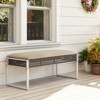 Tangkula 43 Inch Patio Rectangle Ottoman w/ Metal Legs & Seat Cushion - 4 of 4