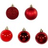 Kurt Adler Shatterproof Christmas Tree Ornaments, Multi-finished Red Balls, 2.5" (30-Count) - 3 of 4
