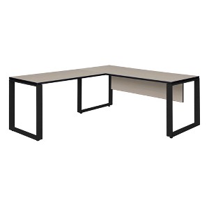 66"x30" Palace L Desk Shell with 42" Return Maple/Black - Regency: Modern Office Furniture, Metal Frame - 1 of 4