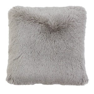 2pk Silver Chubby Faux Fur Pillow Gray - Décor Therapy, Silver Gray