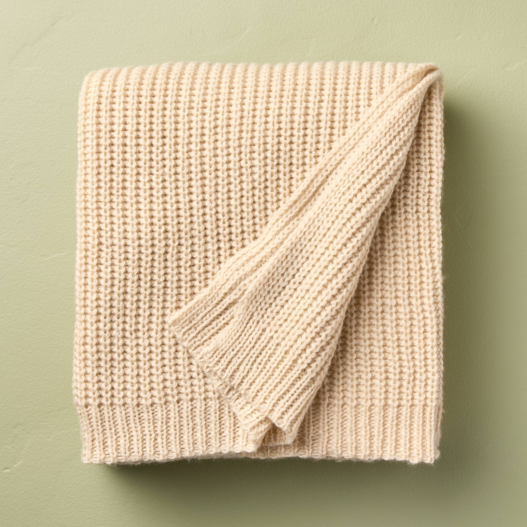 50"x60" Knit Value Throw Blanket Oatmeal - Hearth & Hand™ with Magnolia