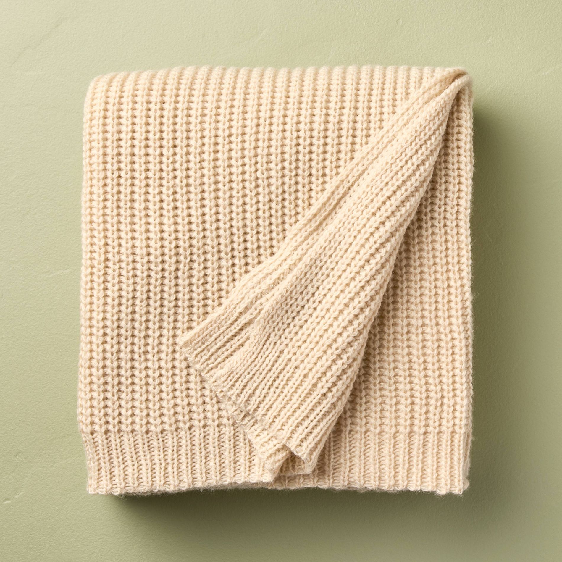 50"x60" Knit Value Throw Blanket Oatmeal - Hearth & Hand™ with Magnolia