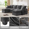 Okak Modern U-Shaped Sectional Sofa Couch with 2 Pillows 6 Seat Chenille Modular Sofa Freely Combinable for Living Room,Apartment,Office, Black Gray - 2 of 4