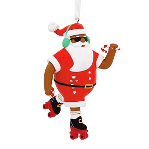 Hallmark Mahogany Roller Skating Santa Claus Christmas Ornament - 1 of 4