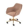 24.8"Modern Velvet Fabric Material Adjustable Height 360 revolving Home Office Chair with Gold Metal Legs,Orange - 4 of 4