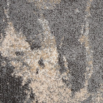 Abstract Beige and Grey Synthetic Easy-Care Area Rug 63"x8"