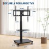 Rolling TV Stand, Swivel Portable TV Stand for 32-75 Inch Screen TVs, Height Adjustable & Wood Base, Mobile TV Cart with Shelf, Up to 120 Lbs - 2 of 4