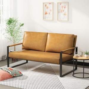 Hooseng 48.4" Loveseat Sofa, 2-Seater Living Room Couch with Premium Upholstery and Robust Metal Frame, Small Love Seat with Armrest for Home Office - 1 of 4