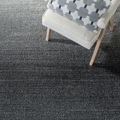 Grey and Dark Grey Abstract Synthetic Area Rug, 2'6" x 4'