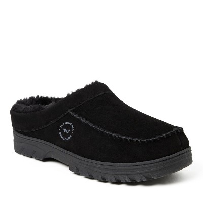 Dearfoams Men's Reed Genuine Suede Moccasin Toe Clog Slipper