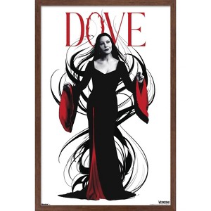 Trends International Wednesday: Season 2 (2025) - Morticia Dove Framed Wall Poster Prints Mahogany Framed Version 22.375" x 34" - 1 of 4