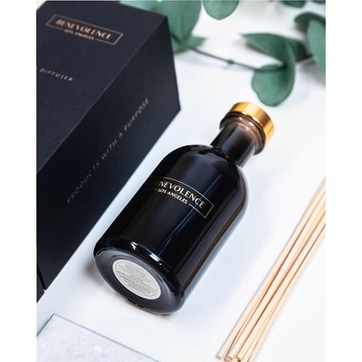 Elegant Charcoal Glass Reed Diffuser with Lavender & Eucalyptus Scent