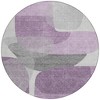 HomeRoots 8' Purple And Gray Round Abstract Washable Indoor Outdoor Area Rug - 4 of 4
