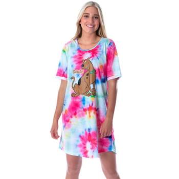 Scooby-doo Women's Cartoon Graphic Tie Dye Nightgown Sleep Shirt Pajama  Multicolored : Target