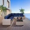 Maggift 7-Piece Patio Seating Set, All-Weather Wicker Rattan Sectional Sofa with Two Side Tables for Poolside, Patio, Blue, 41.3" * 28.3" * 29.3" - 4 of 4