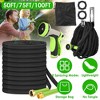 iMountek "100FT Non-Expandable Garden Hose – Kink-Free, Lightweight with 10-Pattern Nozzle, Storage Bag & Hook" Black - 4 of 4