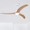 52" Flush Mount Ceiling Fan with Solid Wood Blades, Remote Control & Reversible Motor, Noiseless, 6 Speed, for Patio, Living Room, Bedroom - 2 of 4