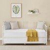 Daybed with Trundle, Metal Twin Size Day Bed, Trundle Bed Twin with Heavy Duty Steel Slats Platform for Living Room, Bedroom and Guest Room - 3 of 4