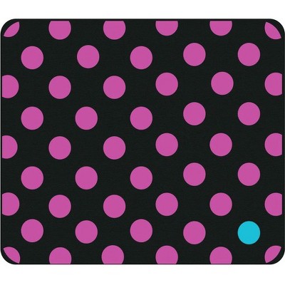 OTM Classic Prints Black Mouse Pad, Dotty Gone Violet - Dotty Gone Violet - Black - Rubber Base - Slip Resistant