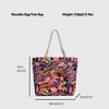 Anna-Kaci Women's Tropical Leaf Print Canvas Tote Bag - Large Capacity Shoulder Bag - 4 of 4