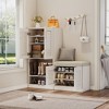 PDTEND Multifunctional Shoe Storage Cabinet with Padded Seat, 10 Compartments and Adjustable Shelves for Entryway or Mudroom - 4 of 4