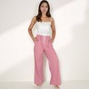 Anna-Kaci Lounge Women's Gingham Print Lounge Pants with Elastic Drawstring Waist and Relaxed Straight Leg Fit - 2 of 4