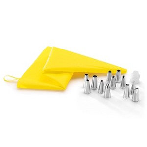 Cuisinart 13pc Yellow Pastry Decorating Set: Includes Piping Bag, Coupler & Stainless Steel Tips, Dishwasher-Safe - 1 of 4