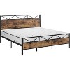 Bed Frame with Headboard, Industrial Platform Queen Bed Frame with 14 Strong Metal Slats Support, 11'' Under-Bed Storage, No Noise - 4 of 4