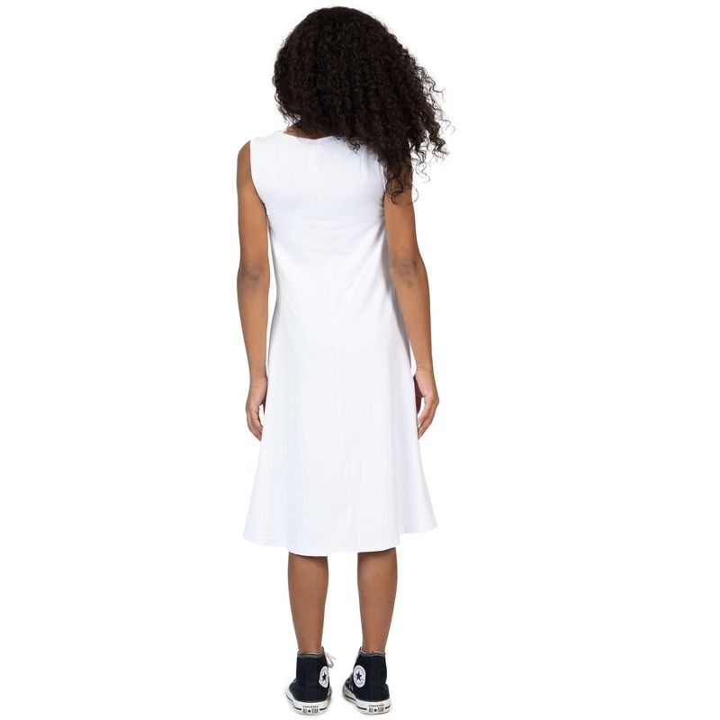 24seven Comfort Apparel Girls Sleeveless Pocket Swing Dress, 3 of 5