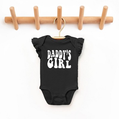 The Juniper Shop Daddy's Girl Wavy Baby Flutter Sleeve Bodysuit