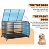 Heavy Duty Chew-Proof Metal Dog Crate Kennel With Double Door & Wheels - 3 Sizes - 3 of 4