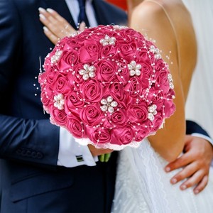 Unique Bargains Artificial Wedding Decor Lightweight Bouquet 1 Pc - 1 of 4