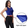 Anna-Kaci Women's Sleeveless Sequin Crop Top with Round Neckline and Sparkle Embellishment - 3 of 4