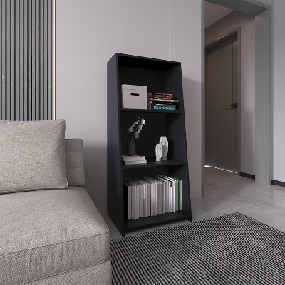 TOAOTBNBO 3-Tier Leaning Ladder Storage Bookcase, Spacious Wood Bookshelves for Home Office Decorative Book Shelf