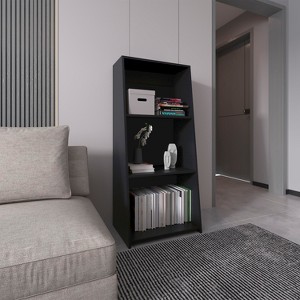 TOAOTBNBO 3-Tier Leaning Ladder Storage Bookcase, Spacious Wood Bookshelves for Home Office Decorative Book Shelf - 1 of 4