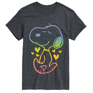 Men's Peanuts Snoopy Rainbow Line Short Sleeve Graphic T-Shirt