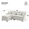 NicBex Sectional Sofa with Ottoman & Cushions 4 Seat L Shaped Modular Sofa for Living Room & Apartment, White - 3 of 4