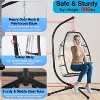 BestMassage Egg Chair Hanging Swing Egg Chair Hammock Chair with Stand, Tan - 4 of 4