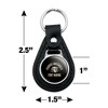 Purdue University Fort Wayne Mastodons Logo Black Leather Keychain - 2 of 4